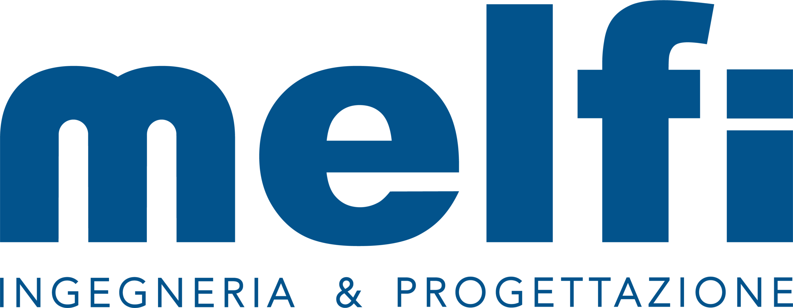 logo Melfi blu scritta